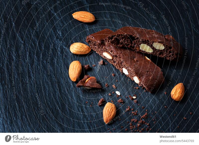 Cantuccini and almonds on slate food and drink Nutrition Alimentation Food and Drinks almond pastry Italian Food Italian Cuisine italian Italian cuisine Pastry