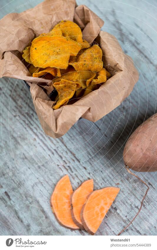 Sweet potato chips food and drink Nutrition Alimentation Food and Drinks sweet potato batata sweet potatoes Yam Yams wooden raw Slice Slices sliced rustic