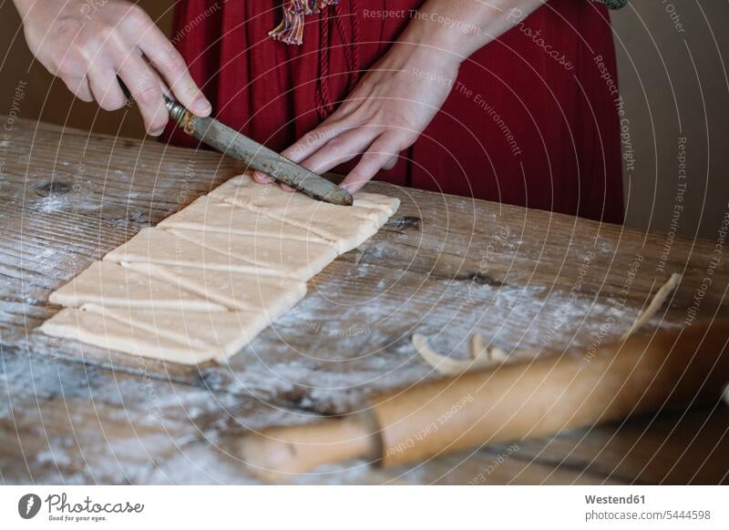 Close-up of woman preparing dough for croissants baking bake females women Food foods food and drink Nutrition Alimentation Food and Drinks Adults grown-ups