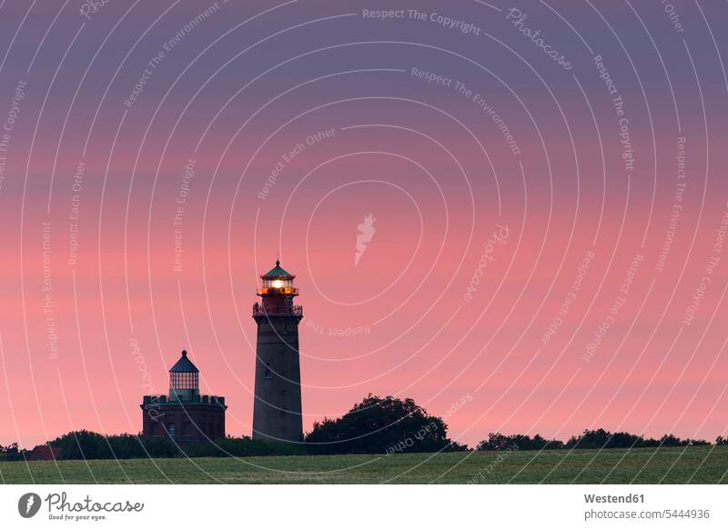Germany, Mecklenburg-Western Pomerania, Rugen, Schinkel tower and the new lighthouse near Kap Arkona morning in the morning copy space beauty of nature