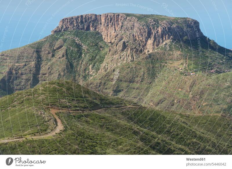 Spain, Canary islands, La Gomera, table mountain La Fortaleza high nature natural world beauty of nature beauty in nature copy space Solitude seclusion