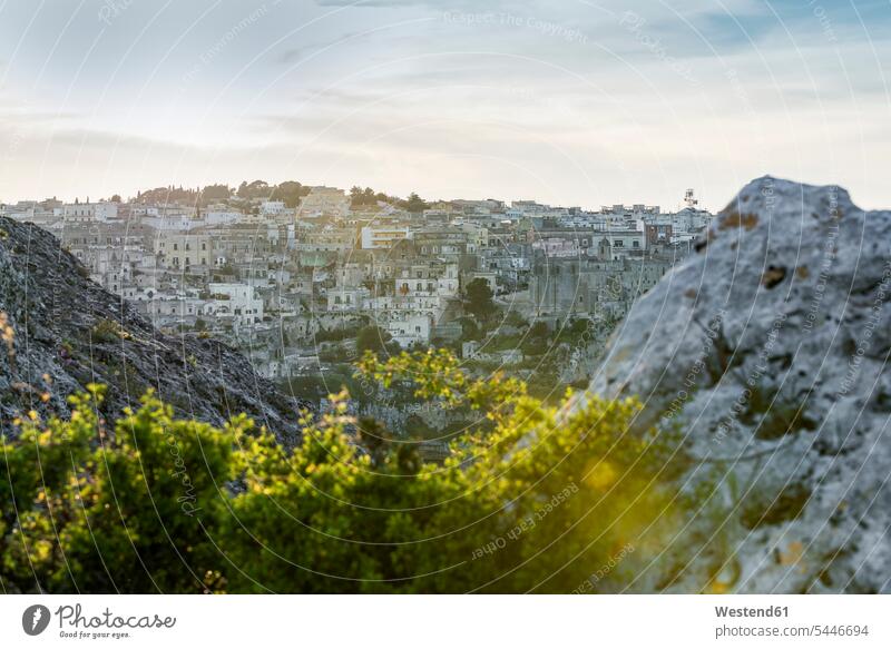 Italy, Basilicata, Matera, Townscape and historical cave dwelling, Sassi di Matera View Vista Look-Out outlook nature reserve nature-sanctuaries protected area