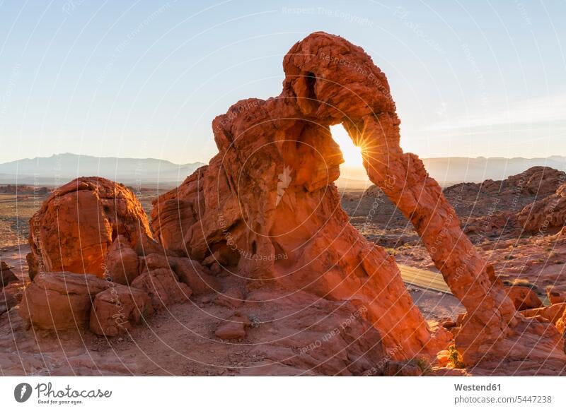 USA, Nevada, Valley of Fire State Park, Elephant Rock, sandstone and limestone rocks scenics sceneries scenery landscape scenic view Lens Flare Lens Flares