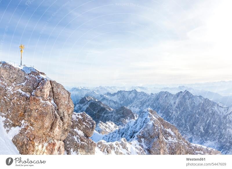 Germany, Bavaria, Jubilaeumsgrat, view from Zugspitze to Wetterstein mountains beauty of nature beauty in nature mountain range mountain ranges summit