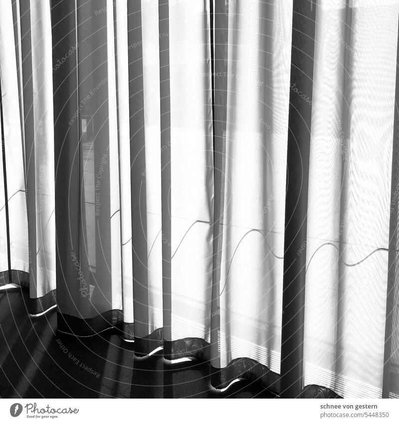 hang out Drape Shadow Light Window Cloth Living or residing Deserted Screening Room Interior shot Flat (apartment) Folds Wrinkles Structures and shapes Sunlight