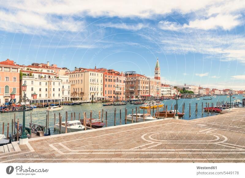 Italy, Venice, Canale Grande and Campanile di San Marco cloud clouds outdoors outdoor shots location shot location shots Architecture Incidental people