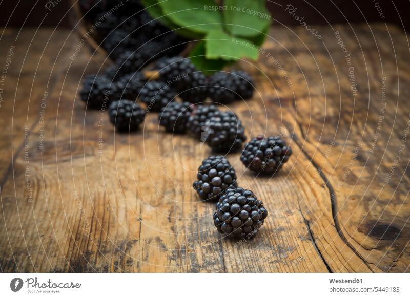 Organic blackberries on wood food and drink Nutrition Alimentation Food and Drinks wooden copy space wickerbasket wicker basket wickerbaskets wicker baskets
