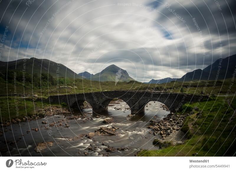 UK, Scotland, Isle of Skye, Slichigan nobody Solitude seclusion Solitariness solitary remote secluded copy space River Rivers mountain mountains rural scene