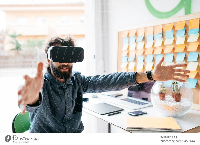 Man wearing Virtual Reality Glasses working on new project VR glasses Virtual-Reality Glasses virtual reality headset vr headset vr goggles