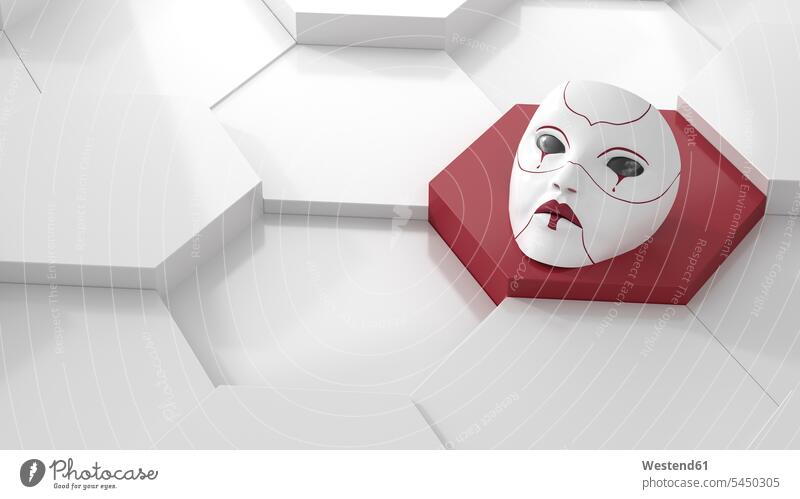 Crying mask, 3d rendering actor actors thespians performer performers illustration illustrations forgotten forget forgetting deserted desertion copy space