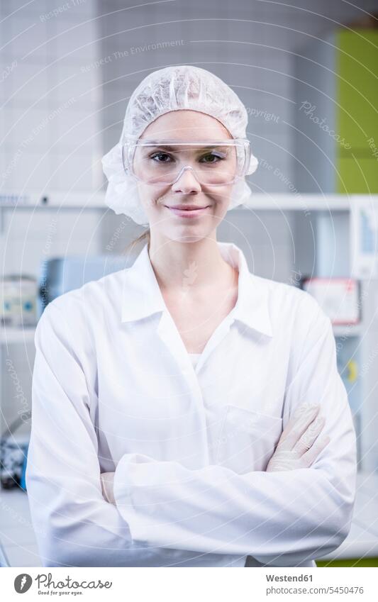 Portrait of confident scientist in lab portrait portraits laboratory confidence woman females women science sciences scientific female scientists workplace
