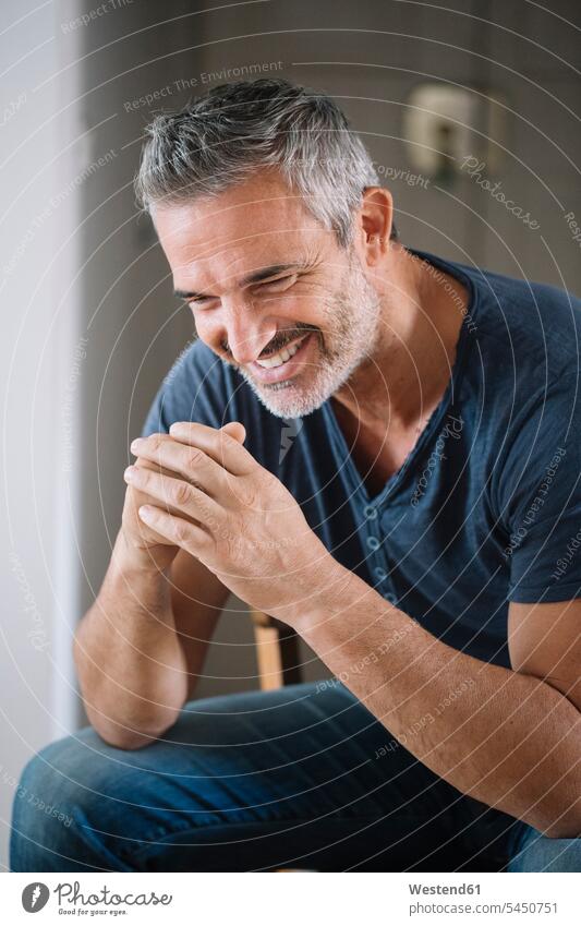 Portrait of happy mature man at home men males portrait portraits happiness Adults grown-ups grownups adult people persons human being humans human beings