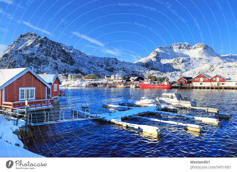 Norway, Lofoten Islands, coast coastline coast area Seacoast seaside outdoors outdoor shots location shot location shots Architecture harbour sunlight Sunlit