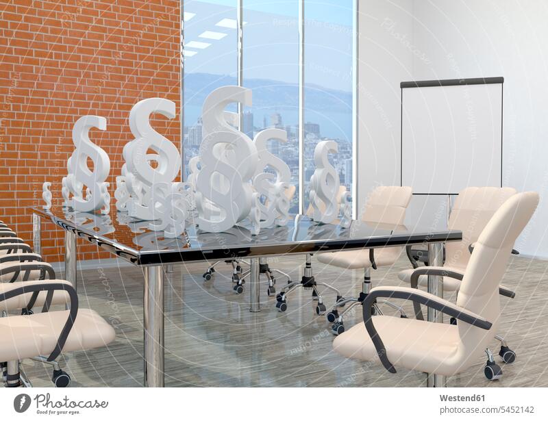 White paragraphs on the table in the business room, 3d illustration consultation surgery hour consultation hour View Vista Look-Out outlook shape shapes white