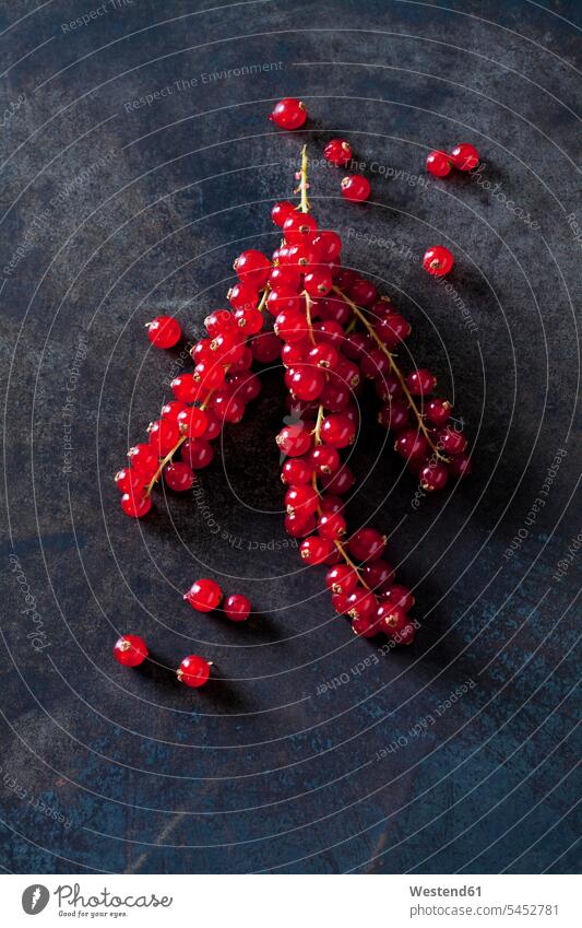 Red currants on dark metal red Truss Panicles Panicula Berry Berries metals copy space healthy eating nutrition gleaming red currants redcurrant Redcurrants
