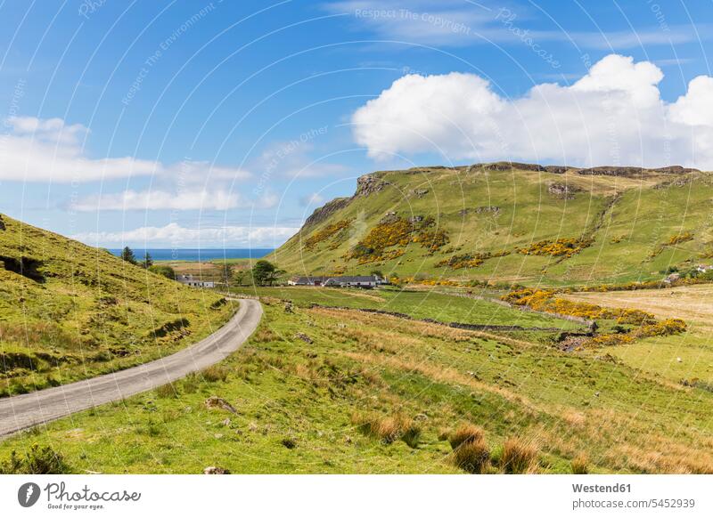 UK, Scotland, Inner Hebrides, Isle of Skye, road to Talisker Bay landscape landscapes scenery terrain tranquility tranquillity Calmness day daylight shot