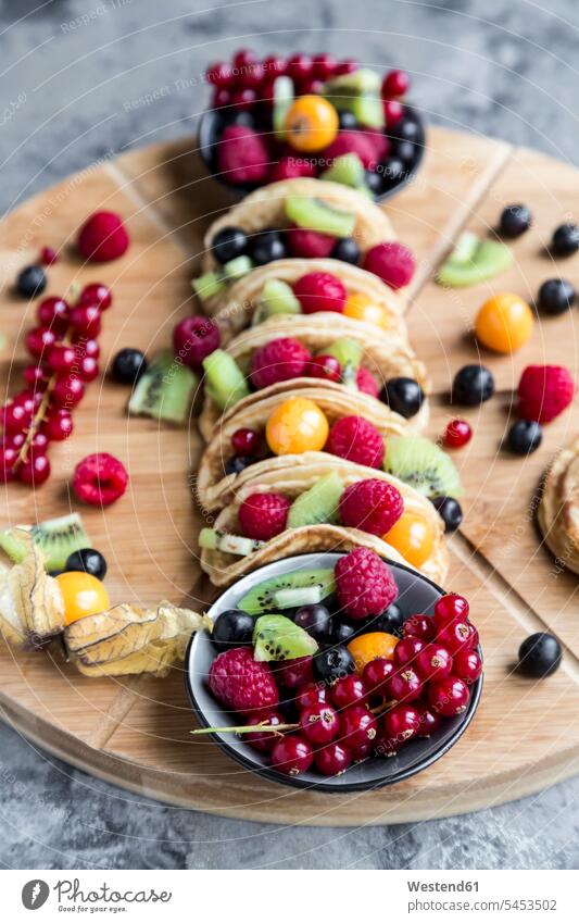 Taco Pancakes with fruits prepared ready to eat ready-to-eat tasty savoury yummy Mouth-watering appetising savory Mouthwatering delicious filled sweet Sugary