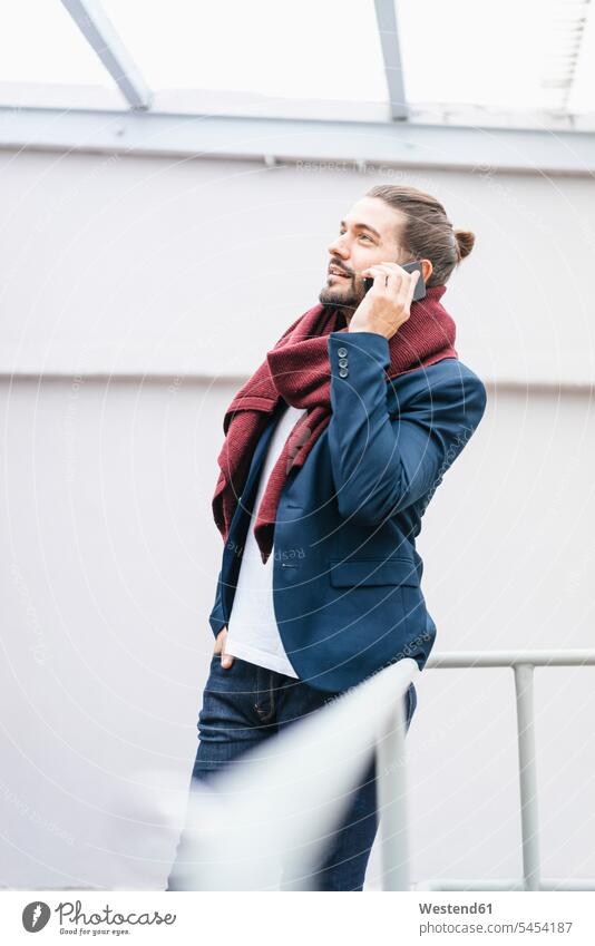 Portrait of smiling businessman on the phone Businessman Business man Businessmen Business men call telephoning On The Telephone calling business people