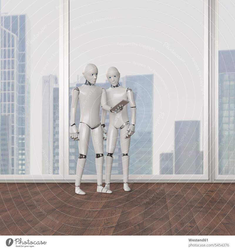 Robot standing team business business world business life copy space accessibility accessible futuristic the future visionary teamwork teamworking wireless