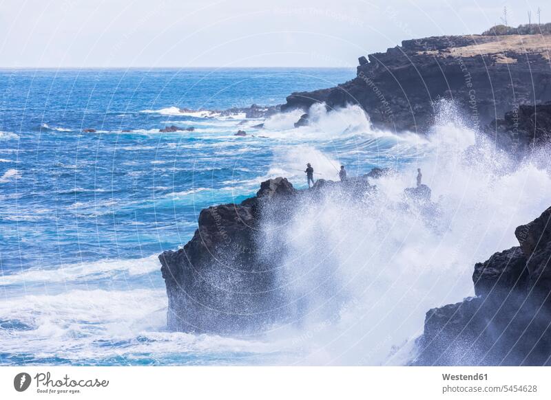 Reunion, West Coast, rocky coast at Souffleur wave waves outdoors outdoor shots location shot location shots sunlight Sunlit Indian Ocean La Reunion rocks