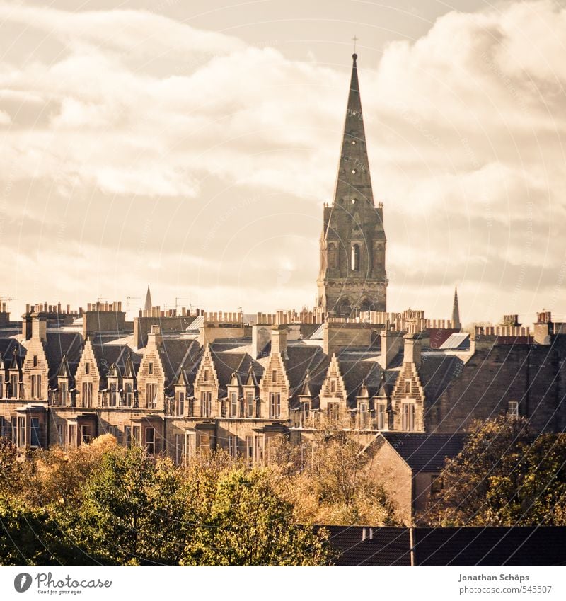 Edinburgh VIII Scotland Great Britain Town Capital city Old town Skyline Populated House (Residential Structure) Church Manmade structures Building Architecture