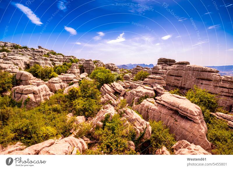 Spain, Malaga Province, El Torcal, view to rock formation nobody copy space elevated view High Angle View High Angle Shot tranquility tranquillity Calmness