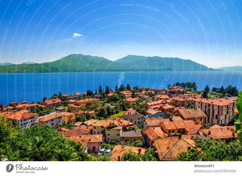 Switzerland, Ticino, Lago Maggiore, Cannobio Tessin vastness wide Broad Far copy space wideness Travel destination Destination Travel destinations Destinations