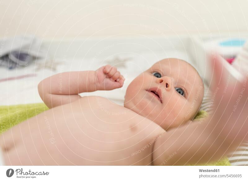 Portrait of shirtless baby girl portrait portraits infants nurselings babies baby girls female people persons human being humans human beings gripping grabbing