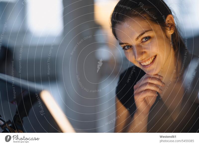 Portrait of happy young businesswoman in office human human being human beings humans person persons caucasian appearance caucasian ethnicity european 1