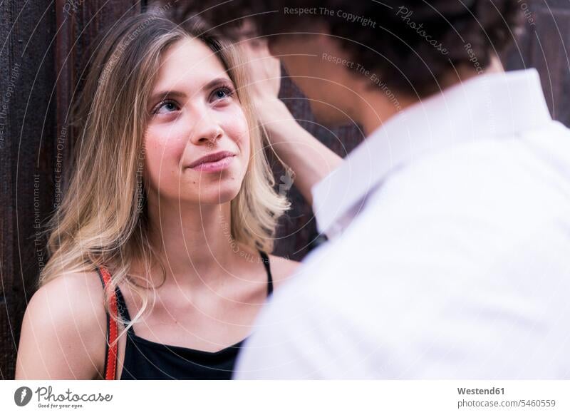 Young woman in love looking at boyfriend human human being human beings humans person persons caucasian appearance caucasian ethnicity european 2 2 people