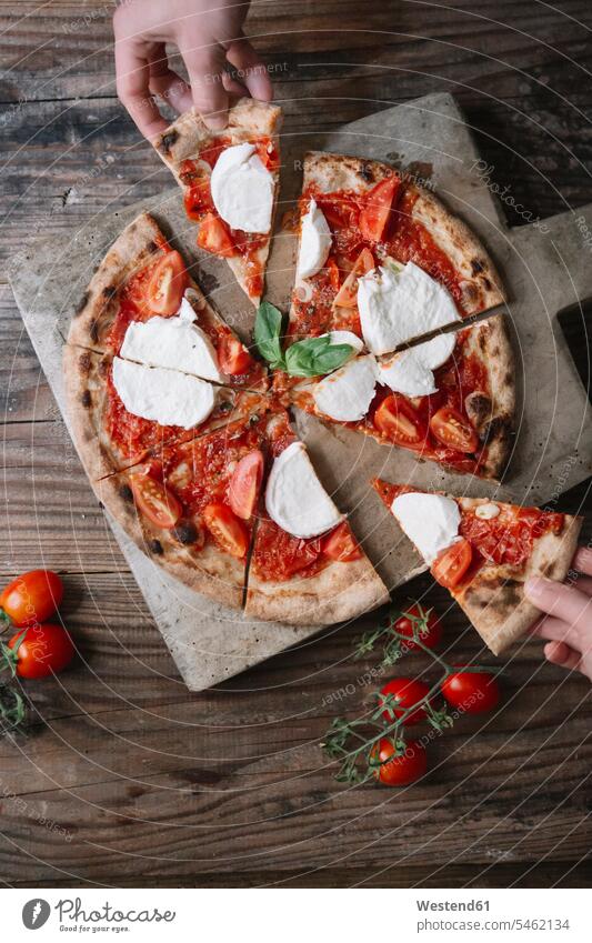 Eating a pizza with mozzarella, hand taking pizza slice eating human hand hands human hands Pizza Pizzas Pizza Slice Pizza Slices take people persons