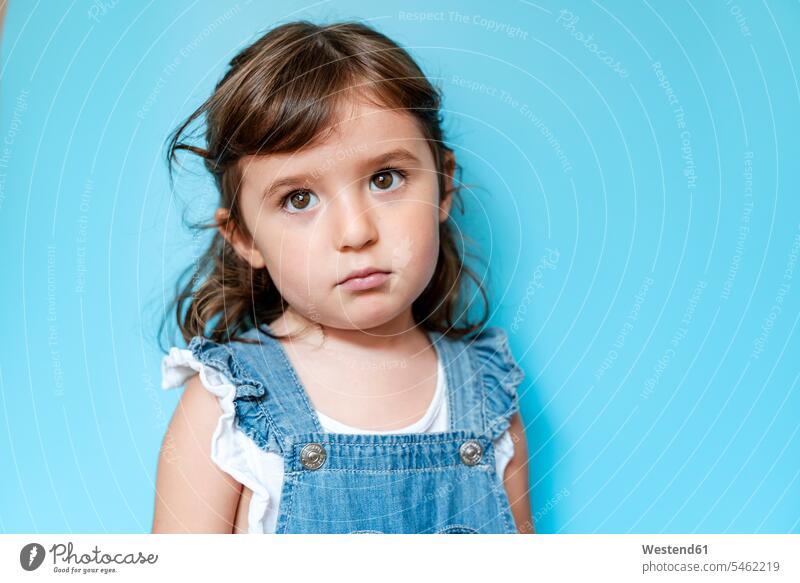 Portrait of sad girl, blue background human human being human beings humans person persons caucasian appearance caucasian ethnicity european 1 one person only