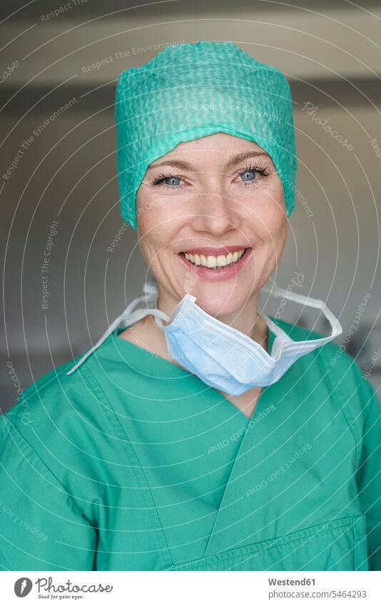 Portrait of smiling woman in scrubs health one person 1 one person only only one person Female Doctor physicians Female Doctors healthcare and medicine medical