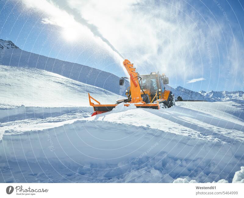 Austria, Tyrol, Oetztal, snow clearance, snow vehicle, snowblower man men males winter hibernal snowblowers Snow Blower snow-plowing service