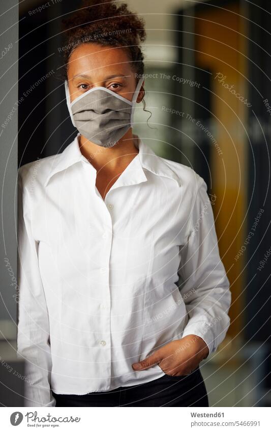 Portrait of businesswoman wearing homemade protective mask business life business world business person businesspeople business woman business women