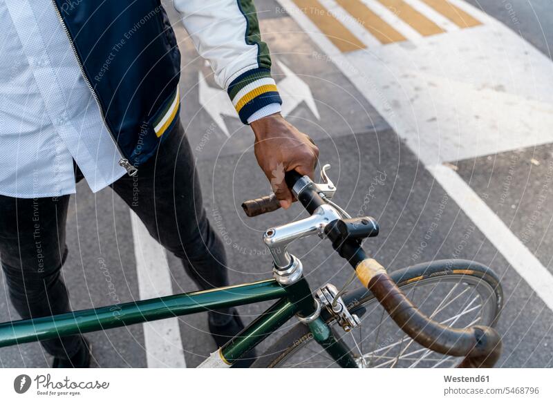Close-up of casual businessman with bicycle in the city business life business world business person businesspeople Business man Business men Businessmen bikes
