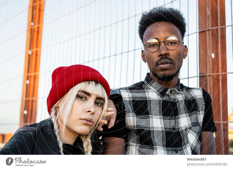 Portrait of young couple outdoors human human being human beings humans person persons caucasian appearance caucasian ethnicity european African black