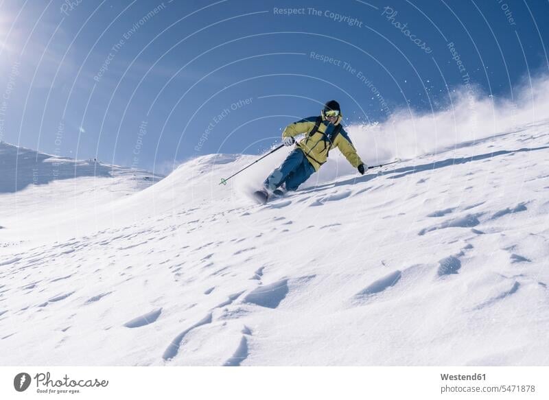 Skier, downhill skiing, Grisons, Switzerland seasons hibernal chilly Cold Temperature Cold Weather sports athletes Sportsman Sportsmen Sportspeople Sportsperson
