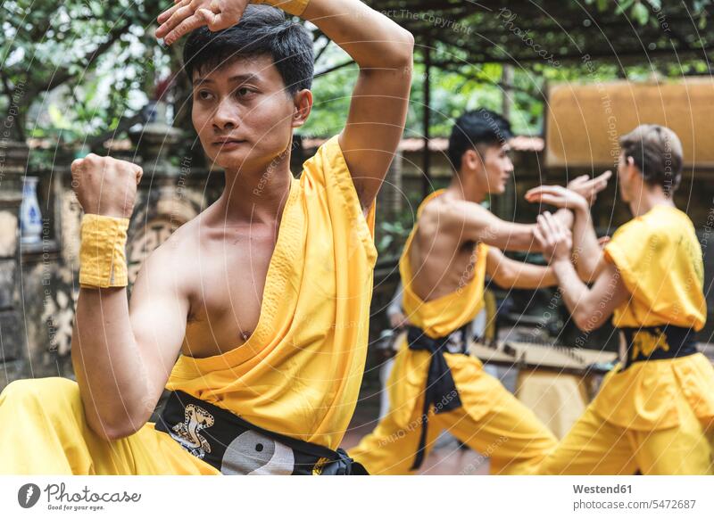 Vietnam, Hanoi, man exercising Kung Fu determination decided determined decidedness fighting fighter men males skill Ability skilled martial arts