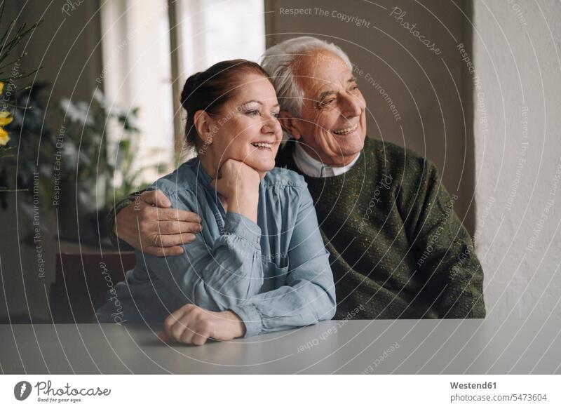Portrait of happy senior couple at home human human being human beings humans person persons caucasian appearance caucasian ethnicity european 2 2 people