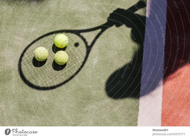 Shadow of a tennis player with balls and racket on court line lines summer summer time summery summertime fit day daylight shot daylight shots day shots daytime