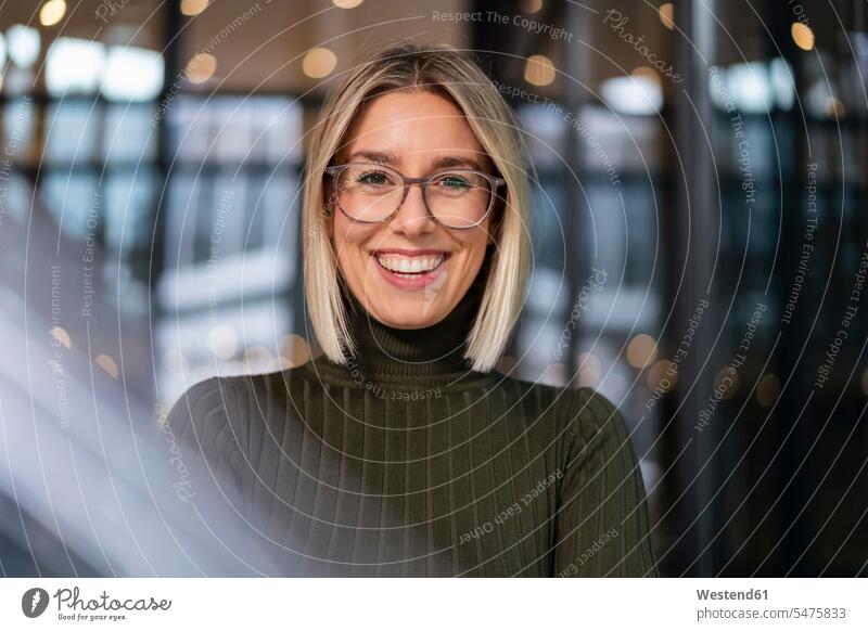 Portrait of happy young woman in the city business life business world business person businesspeople business woman business women businesswomen windows