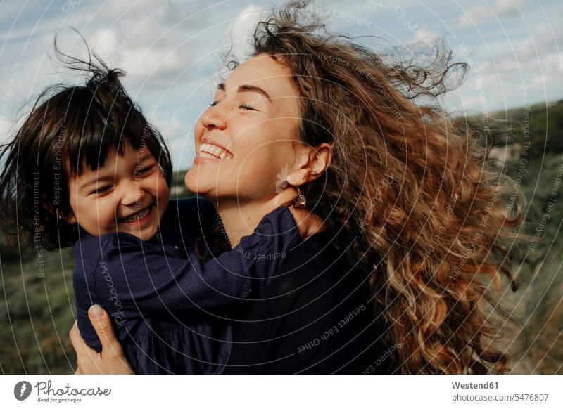 Portrait of happy mother and her little daughter in nature human human being human beings humans person persons Asian Asians 2 2 people 2 persons two
