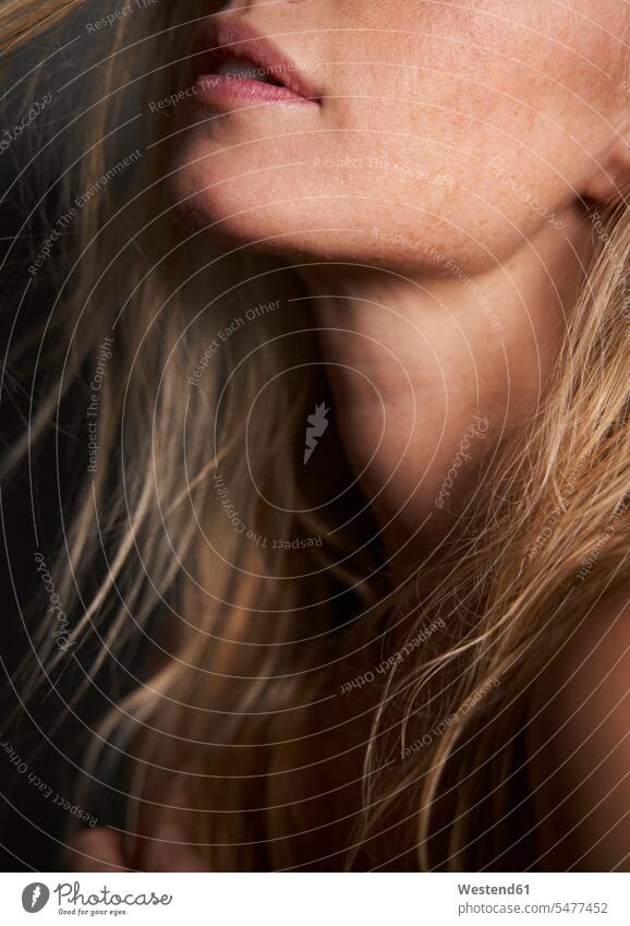 Detail of lips and neck of a beautiful woman human human being human beings humans person persons caucasian appearance caucasian ethnicity european 1