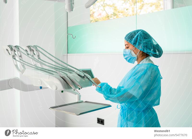 Nurse working in dentist's clinic at hospital color image colour image indoors indoor shot indoor shots interior interior view Interiors Spain
