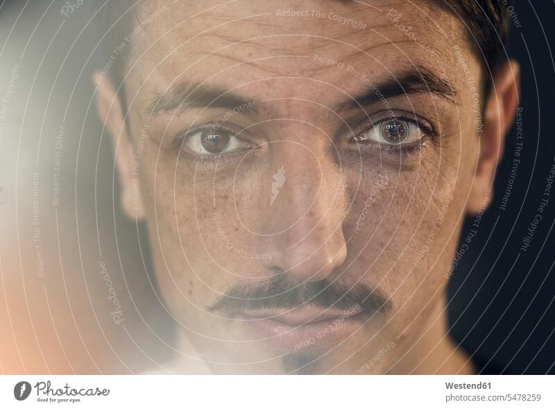 Portrait of brunette man with lens, cyborg human human being human beings humans person persons caucasian appearance caucasian ethnicity european 1