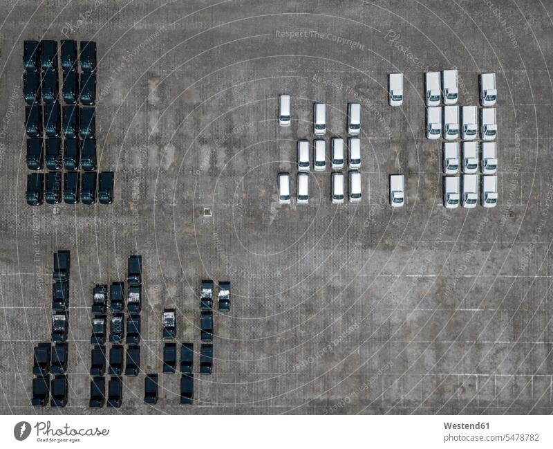 Indonesia, Bali, Aerial view of car park automobile Auto cars motorcars Automobiles parking aerial view aerial photo birds eye view bird's eye views