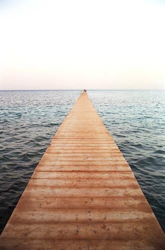 Boardwalk on sea Calm Calmness Clear Skies Color Color Images Colors Colour Colour Image Colour Images Colours Daylight Daytime Exterior Footpath Horizon