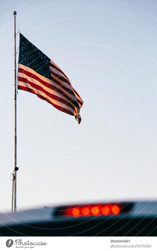 USA, Las Vegas, American Flag flag flags banner banners Identity Patriotism patriotism patriotic clear sky copy space cloudless ensign national flags ensigns