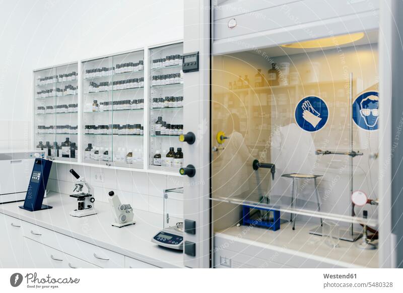 Interior of a lab in a pharmacy microscope microscopes Apothecary drugstores pharmacies laboratory healthcare and medicine medical Healthcare And Medicines